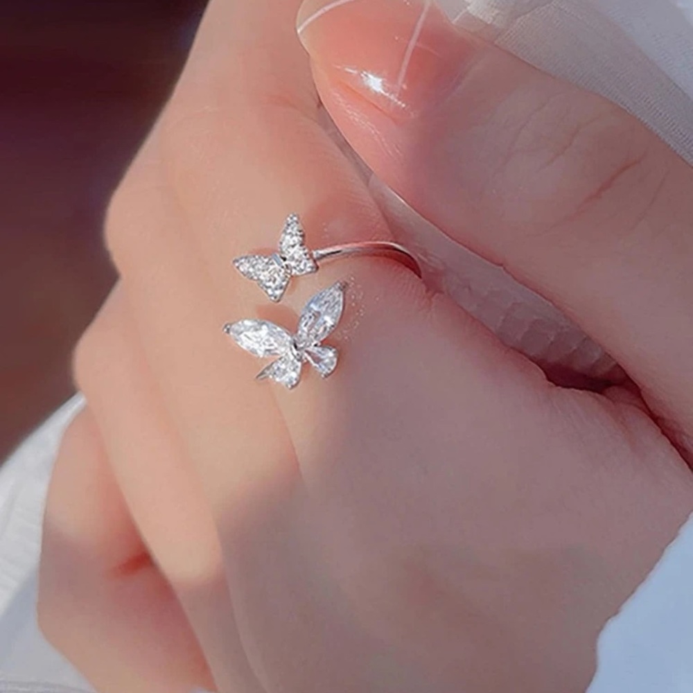 NEW 925 Sterling Silver Butterfly Shaped Adjustable Ring For Index Finger